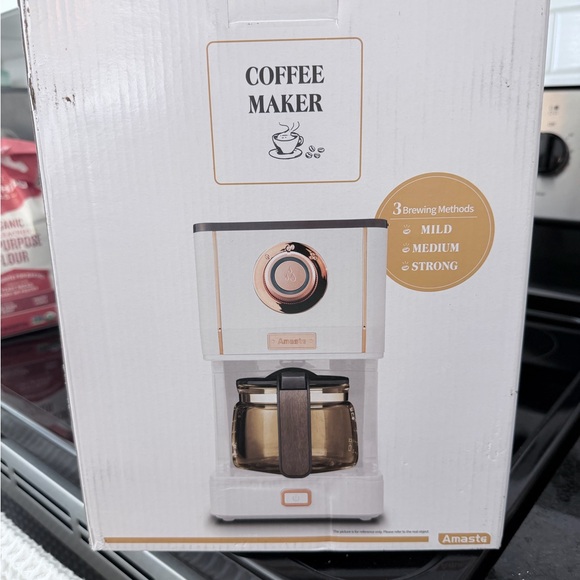 Amaste Elegant White and Rose Gold Drip Coffee Maker - Picture 2 of 2